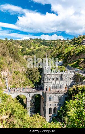 Colombia - October 9, 2022: National Shrine Basilica of Our Lady of Las Lajas Stock Photo