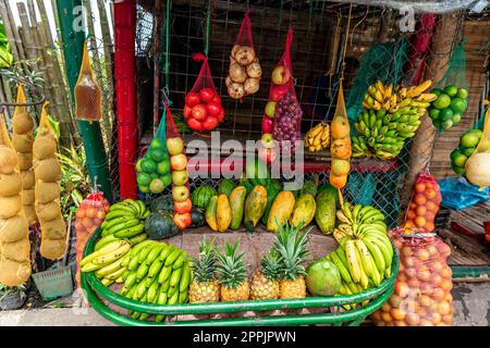 fruit stand at street markets Stock Photo