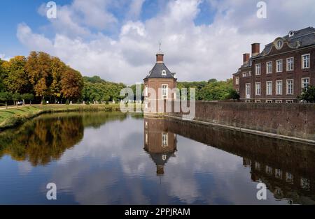 Tower from Nordkirchen Castle in Germany reflecting in the moat Stock Photo