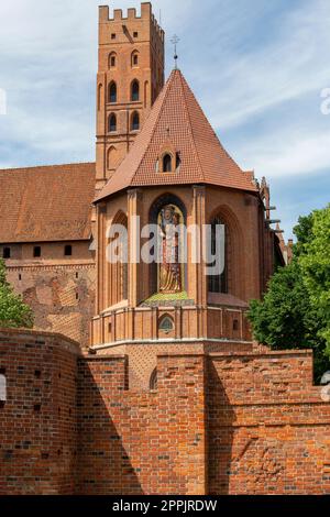 Madonna and Child statue of the Church of the Blessed Virgin Mary, Malbork Castle, Poland Stock Photo