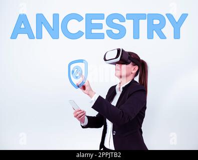 Conceptual caption Ancestry. Business idea the history or developmental process of a phenomenon object idea or style Stock Photo