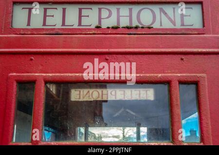 Famous red English phone booth Stock Photo