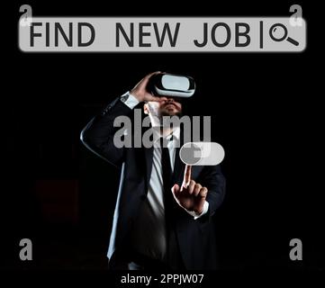 Writing displaying text Find New Job. Conceptual photo Searching for new career opportunities Solution to unemployment Stock Photo