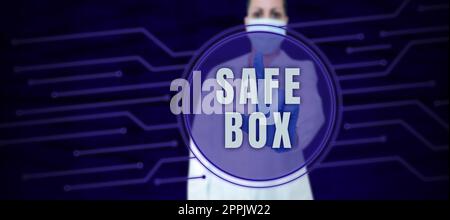 Writing displaying text Safe Box. Word Written on A small structure where you can keep important or valuable things Stock Photo