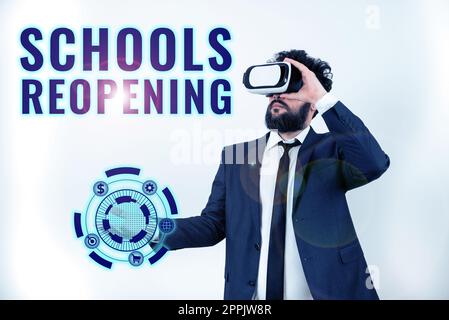 Text showing inspiration Schools Reopening. Business showcase classes are over for the time being End of the school day Stock Photo