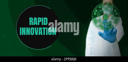 Text sign showing Rapid Innovation. Concept meaning characteristic of a website that search engine algorithms Stock Photo