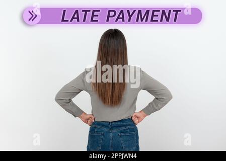 Writing displaying text Late Payment. Business concept payment made to the lender after the due date has passed Stock Photo