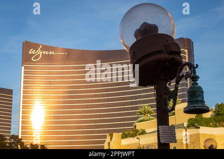 View on the Wynn luxury hotel and casino on the strip in Las Vegas Stock Photo