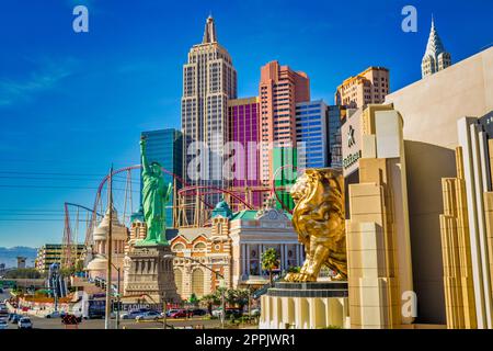 View on hotel and casino resort New York and hakkasan on the strip in Las Vegas, Nevada Stock Photo