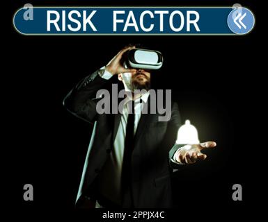 Handwriting text Risk Factor. Business concept Something that rises the chance of a person developing a disease Stock Photo