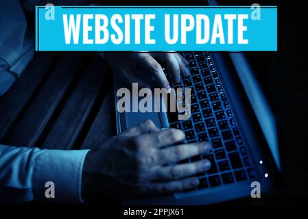 Text caption presenting Website Update. Word for keeping the webpage and content up to date and trendy Stock Photo