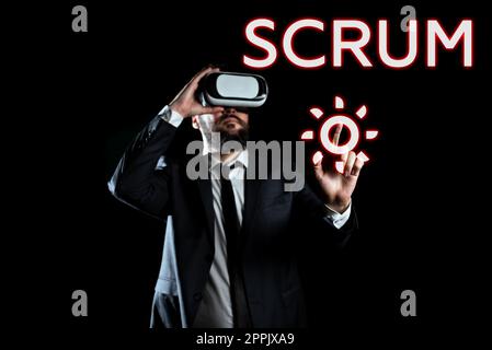 Inspiration showing sign Scrum. Internet Concept handwriting as distinct from print written characters of play Stock Photo