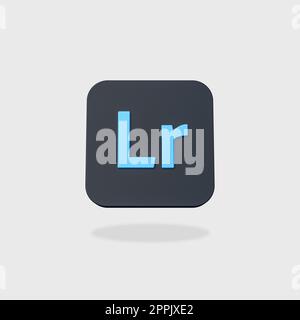 Lightroom App Icon on Flat Gray Background Stock Photo