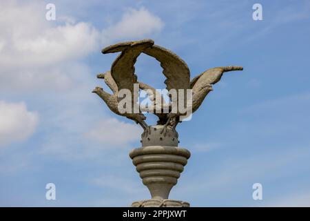 Column of Three Eagles, a replica of the sculpture made by prisoners of the Majdanek Nazi concentration and extermination camp in 1943, Lublin, Poland Stock Photo