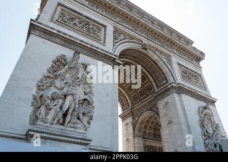 Iconic Arc de Triomphe in Summer in Paris Stock Photo