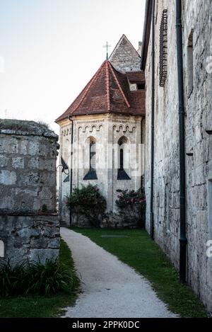 Inside iconic Burghausen castle in Bavaria, the world's longest castle Stock Photo