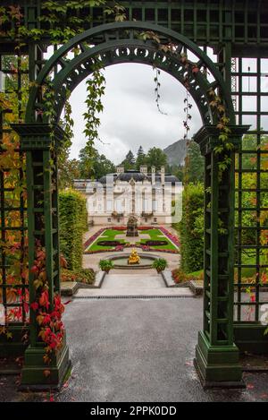 LINDERHOF, GERMANY - SEPTEMBER 22, 2022 - Linderhof Palace and its Park, Upper Bavaria Stock Photo