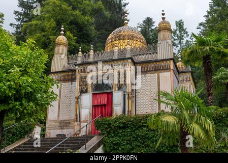 LINDERHOF, GERMANY - SEPTEMBER 22, 2022 - Moorish Pavilion at the park of Linderhof palace in Bavaria Stock Photo