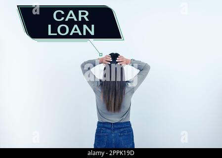 Writing displaying text Car Loan. Business approach taking money from bank with big interest to buy new vehicle Stock Photo