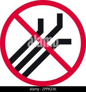 No plastic straws prohibited sign, forbidden modern round sticker, vector illustration Stock Vector
