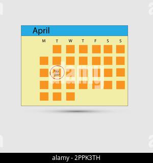 Calendar with the word tax day in a red circle Stock Vector