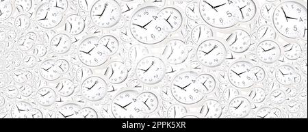 Droste effect background with infinite clock spiral. Abstract design for concepts related to time. Stock Photo