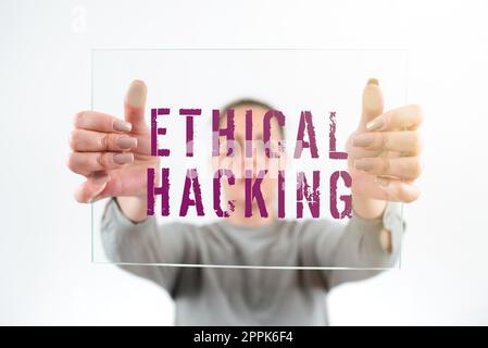 Conceptual caption Ethical Hacking. Business showcase a legal attempt of cracking a network for penetration testing Stock Photo