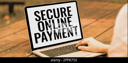 Writing displaying text Secure Online Payment. Conceptual photo safe digital technology electronic transfer of remittance Stock Photo