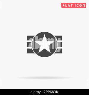 Abstract USA Flag Design. Simple flat black symbol with shadow on white background. Vector illustration pictogram Stock Photo