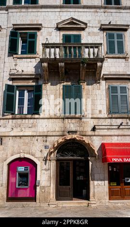 Architecture in Kotor Old Town in Montenegro Stock Photo