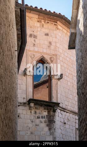 Architecture in Kotor Old Town in Montenegro Stock Photo