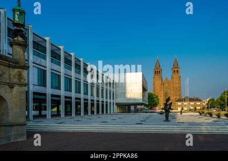 ARNHEM, THE NETHERLANDS - AUGUST 23, 2013: Urban scene, view of the town hall and architecture in the old town of Arnhem, the Netherlands Stock Photo