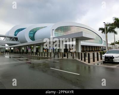 Miami, USA - April 23, 2022: NCL Norwegian Cruise liner Terminal at Miami, USA Stock Photo