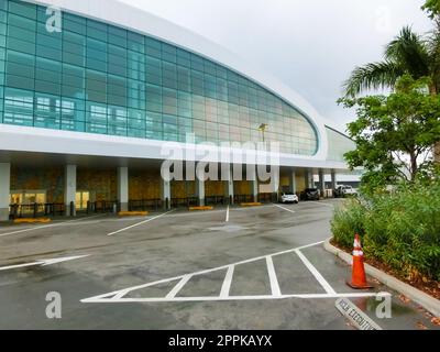 Miami, USA - April 23, 2022: NCL Norwegian Cruise liner Terminal at Miami, USA Stock Photo