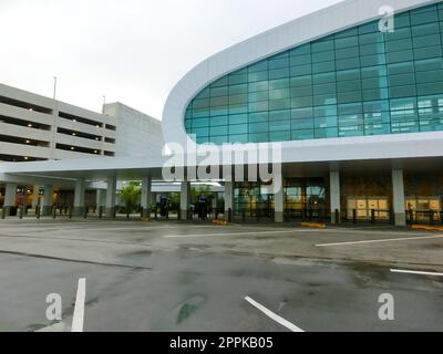 Miami, USA - April 23, 2022: NCL Norwegian Cruise liner Terminal at Miami, USA Stock Photo