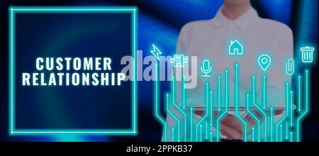 Text caption presenting Customer Relationship. Business idea Deal and Interaction between Company and Consumers Stock Photo