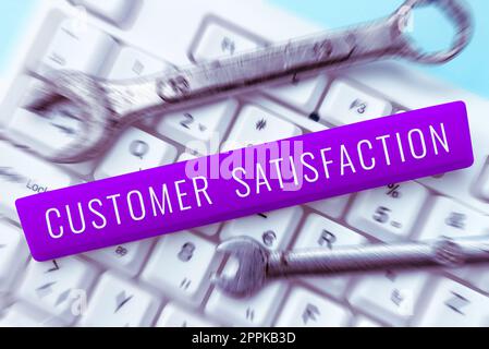 Text caption presenting Customer Satisfaction. Internet Concept Exceed Consumer Expectation Satisfied over services Stock Photo