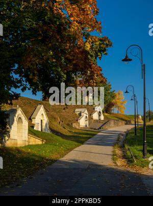 Traditional wine cellars in Tolcsva, Great Plain, North Hungary Stock Photo