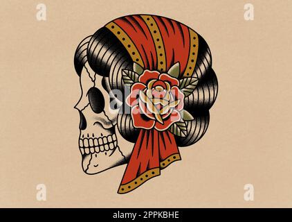 Hasta La Muerte Fine Art Print by Spider Day of the Dead Girl Skull Tattoo  Rose - Walmart.com