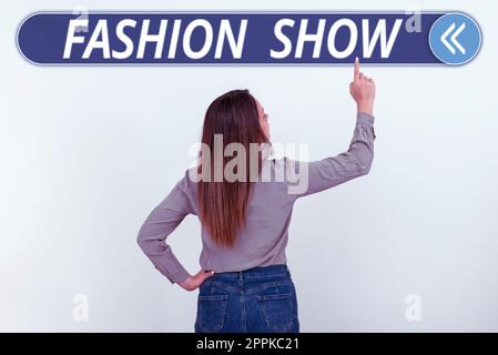 Inspiration showing sign Fashion Show. Internet Concept exibition that involves styles of clothing and appearance Stock Photo