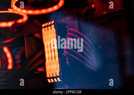 RGB Gaming PC Components Stock Photo