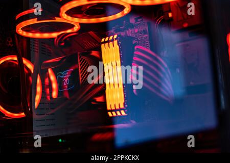 RGB Gaming PC Components Stock Photo