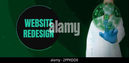 Writing displaying text Website Redesign. Business overview modernize improver or evamp your website's look and feel Stock Photo