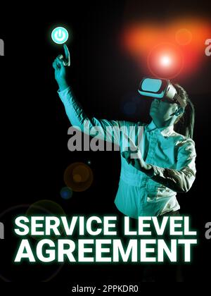 Text caption presenting Service Level Agreement. Concept meaning changing the way you serve better your customers Stock Photo