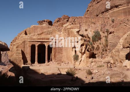 The Garden Temple in the ancient nabataean city of Petra, Jordan Stock Photo