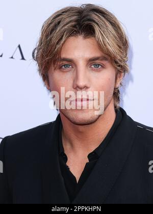 BEVERLY HILLS, LOS ANGELES, CALIFORNIA, USA - APRIL 23: American actor Lukas Gage wearing Dolce and Gabbana arrives at The Daily Front Row's 7th Annual Fashion Los Angeles Awards held at the Crystal Garden at The Beverly Hills Hotel on April 23, 2023 in Beverly Hills, Los Angeles, California, United States. (Photo by Xavier Collin/Image Press Agency) Stock Photo