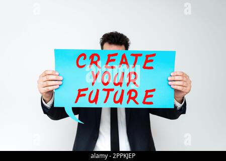 Text caption presenting Create Your Future. Internet Concept Know what you want and willingness to do to achieve Stock Photo