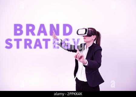 Conceptual display Brand Strategy. Business overview longterm plan executed for the development of a good product Stock Photo