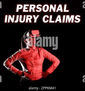 Conceptual caption Personal Injury Claims. Concept meaning being hurt or injured inside work environment Stock Photo