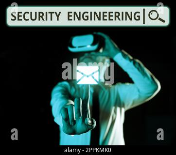 Sign displaying Security Engineering. Conceptual photo focus on the security aspects in the design of systems Stock Photo